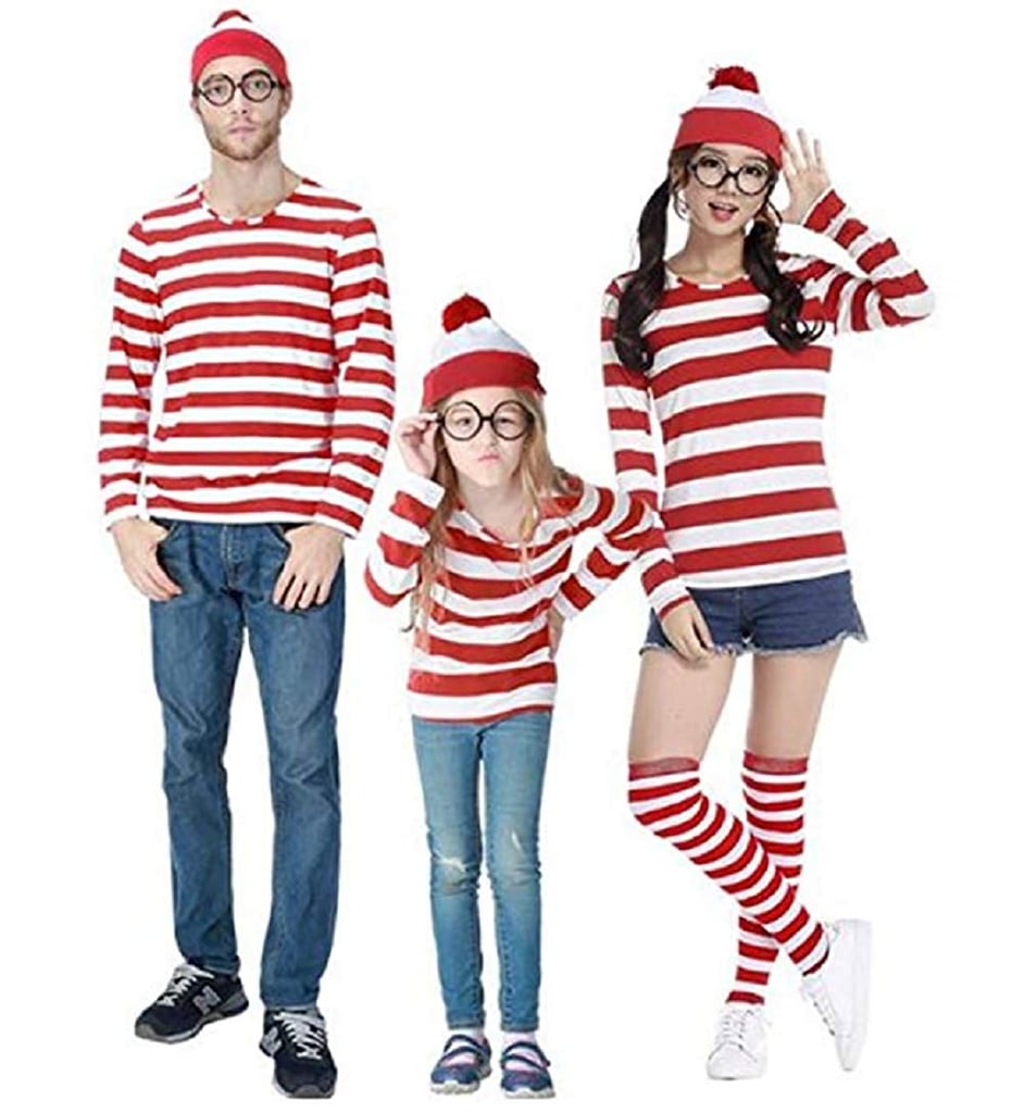 Peachi Red and White Stripe Cosplay T Shirt Family Halloween Costume