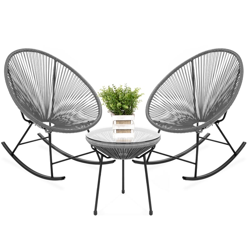 A Patio Set: All-Weather Patio Woven Rope Acapulco Bistro Furniture Set