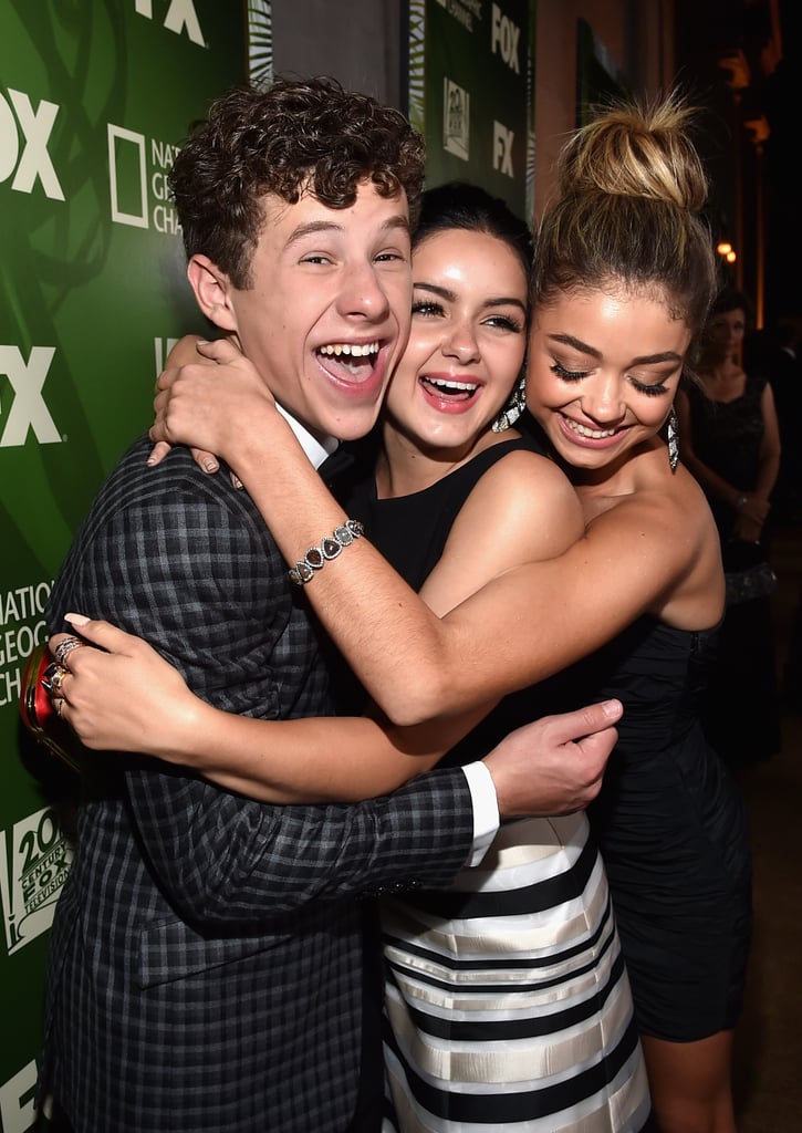 The kids of Modern Family — Nolan Gould, Ariel Winter, and Sarah Hyland — shared an adorable hug while arriving together at the Fox/FX soiree.