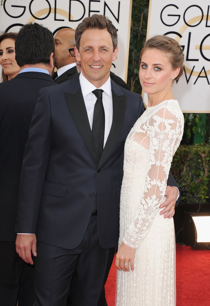 Seth Meyers attended the Golden Globes with his wife, Alexi Ashe.