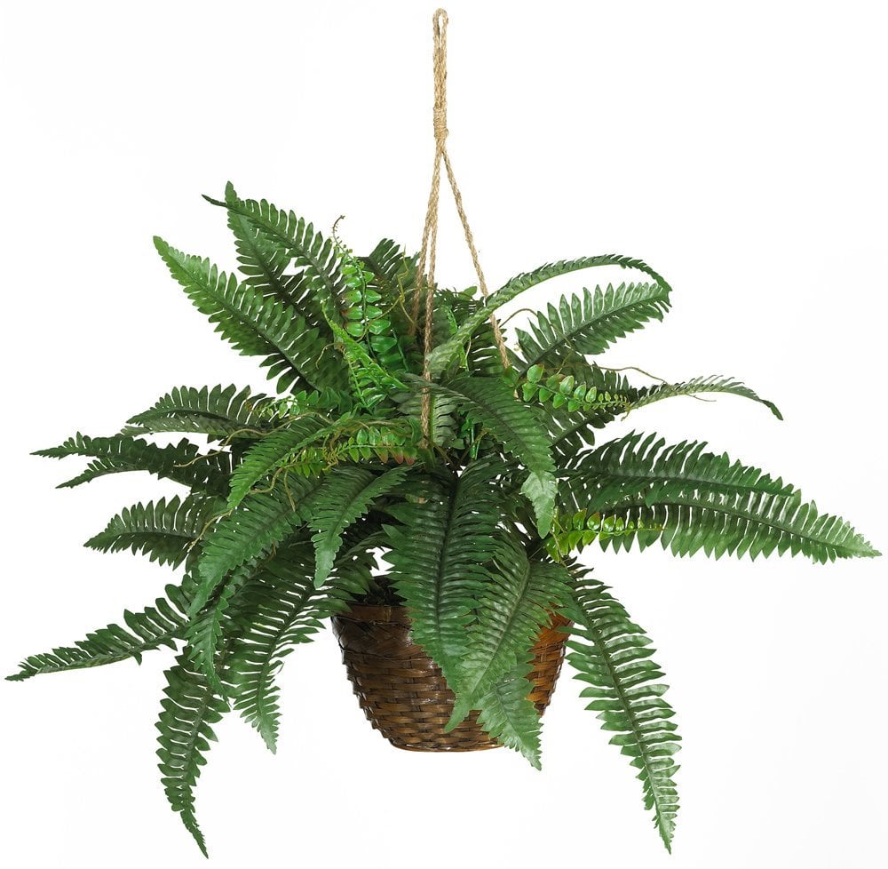 40Inch Artificial Boston Fern Hanging Vines Plant Fake Greenery Outdside Hanging Basket Planter Floral Wedding Garland Decor SLanC 