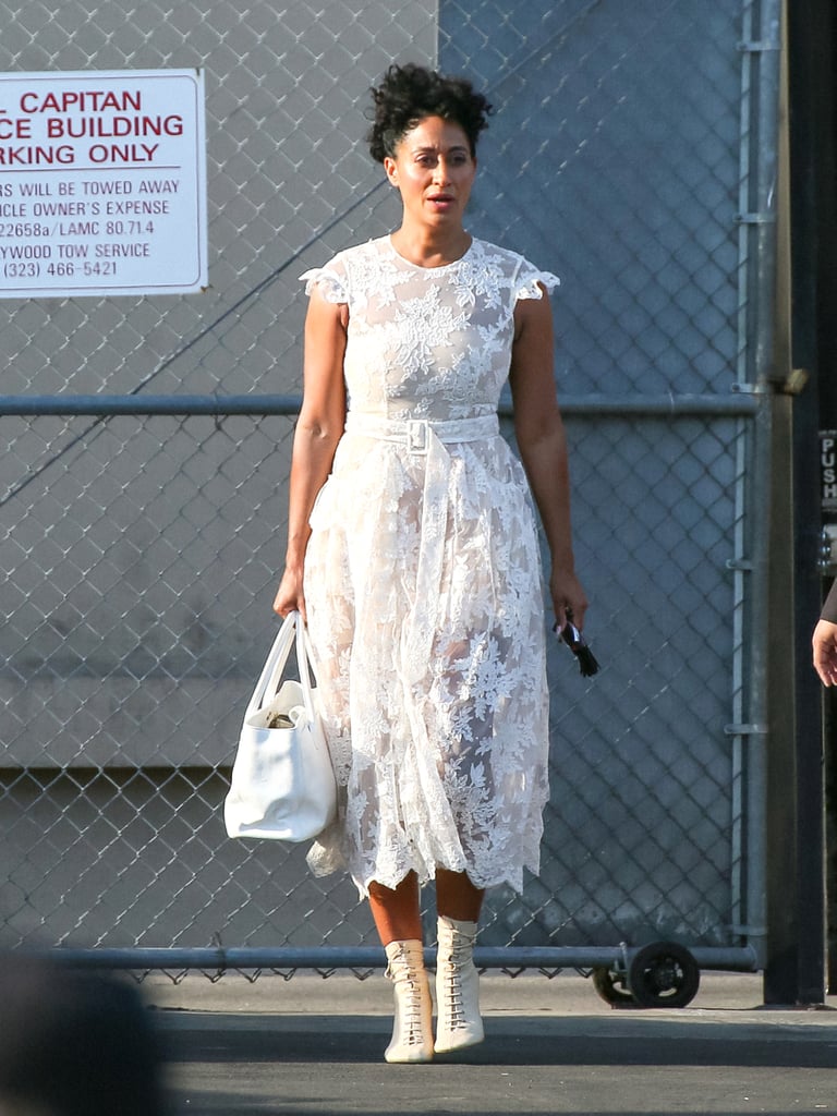 white lace dress and cowboy boots