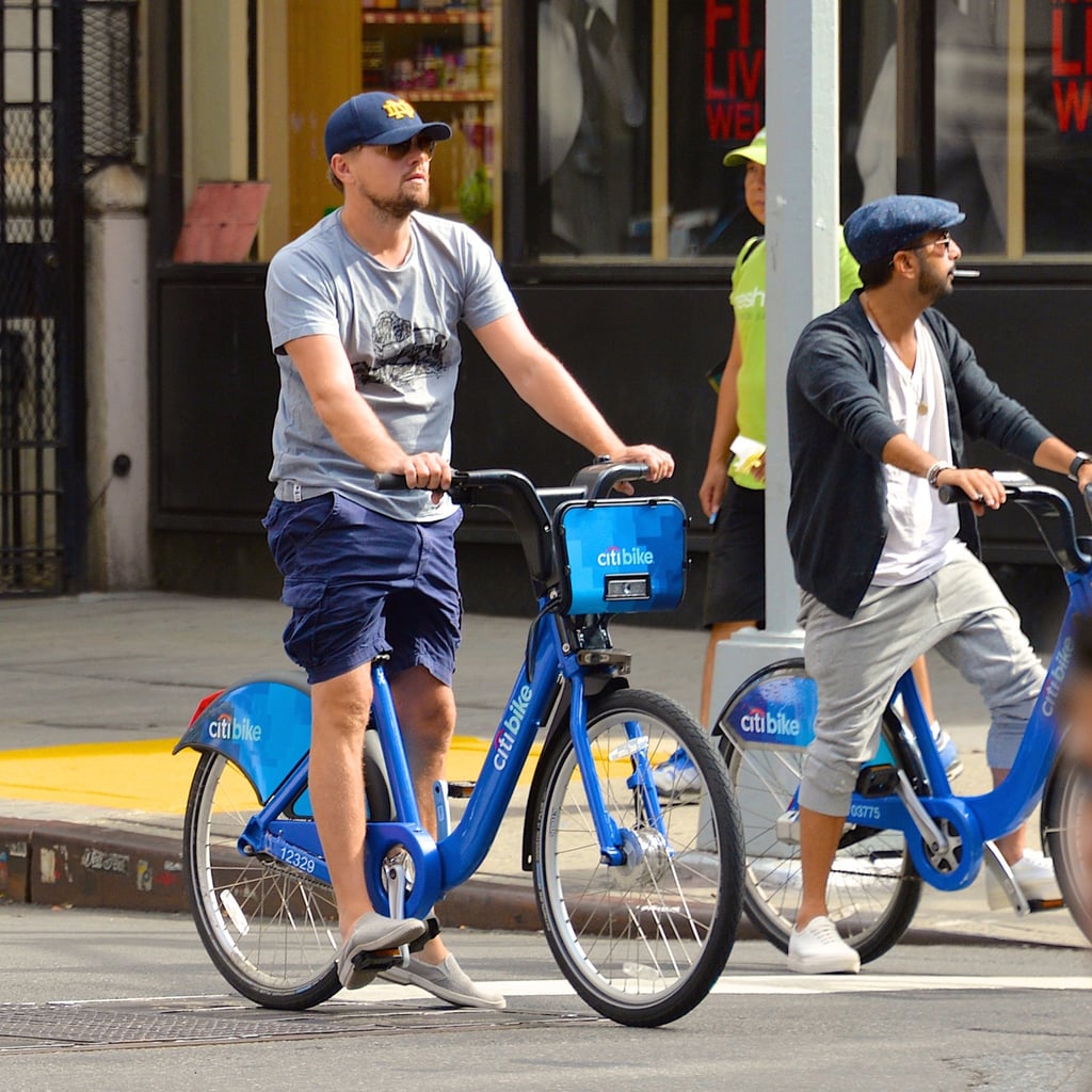 Leonardo DiCaprio Riding Bikes With Friends in NYC