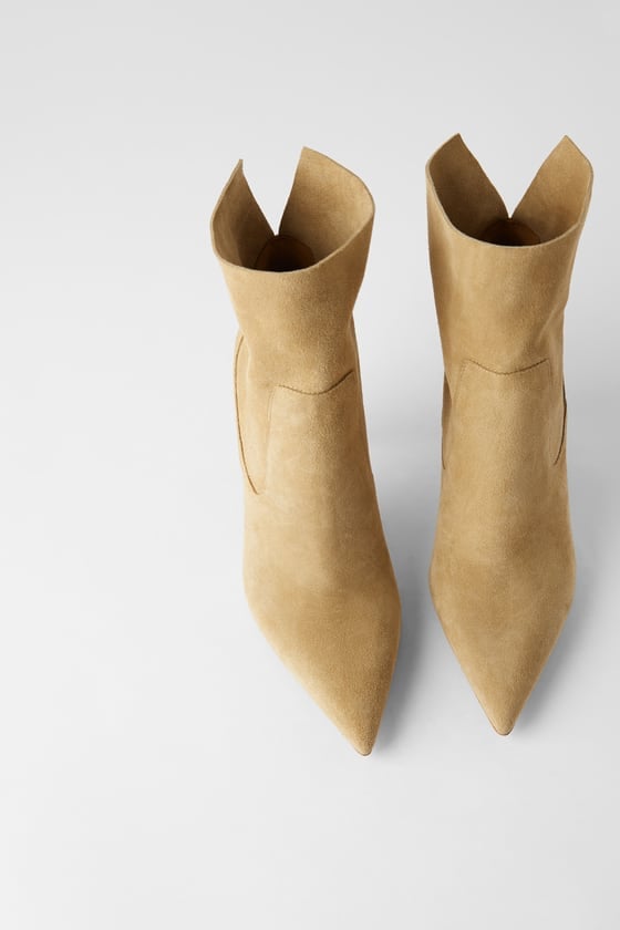 Zara Heeled Suede Ankle Boots