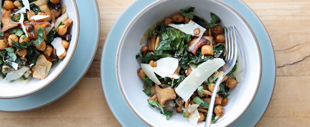 One-Pan Mushrooms, Chickpeas, and Kale