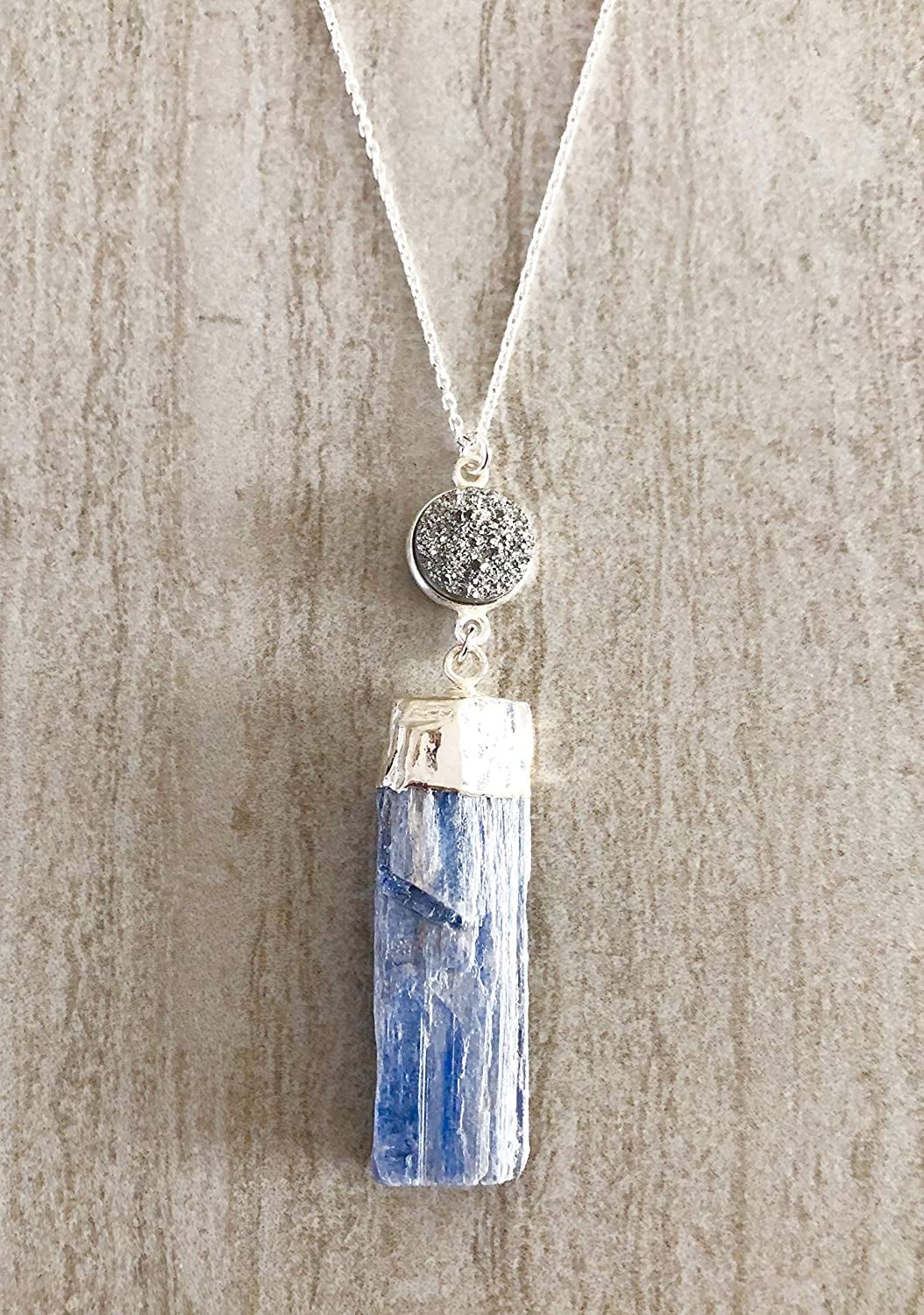 Sterling silver druzy necklace outlet