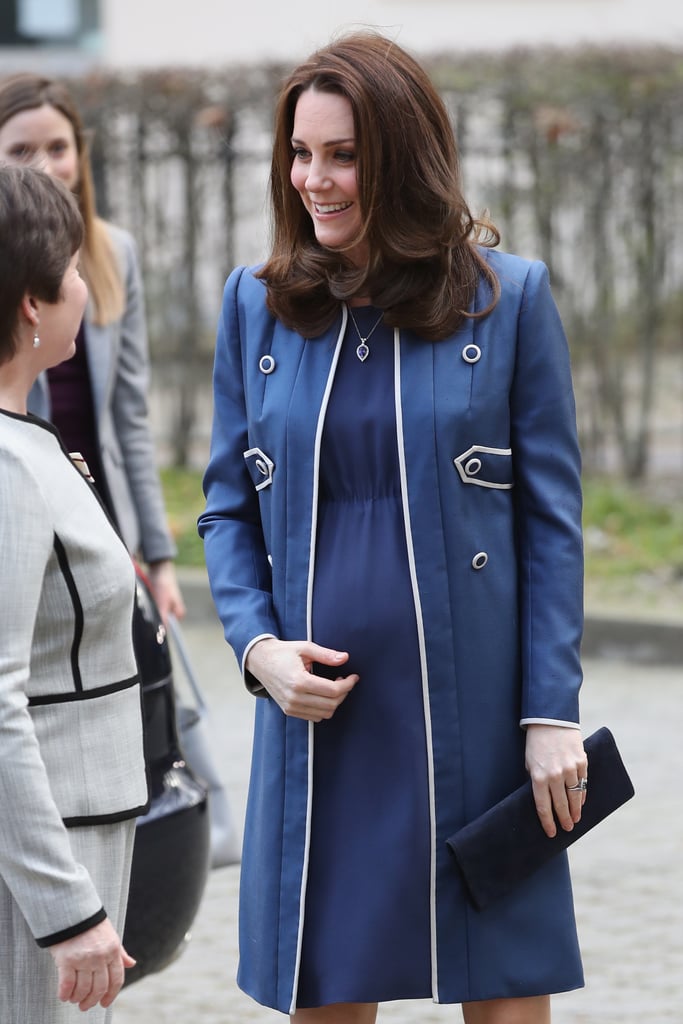 Bespoke Jenny Packham Blue Coat with White Piping