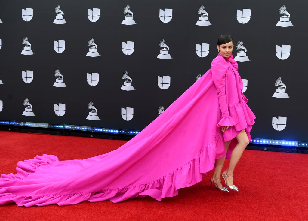 Sofia Carson Pink Giambattista Valli Dress at Latin Grammys