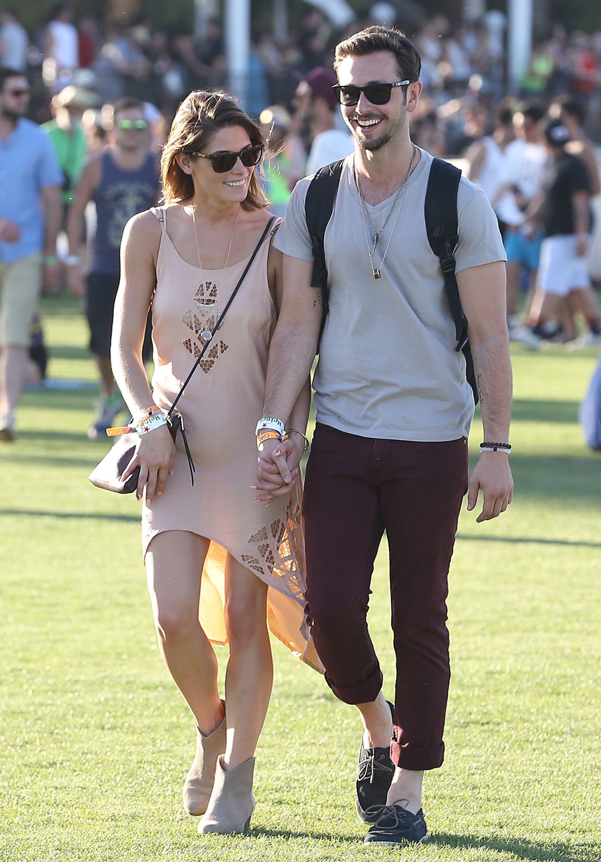 Ashley Greene walked hand in hand with boyfriend Paul Khoury. | The Stars Come Out to Play in