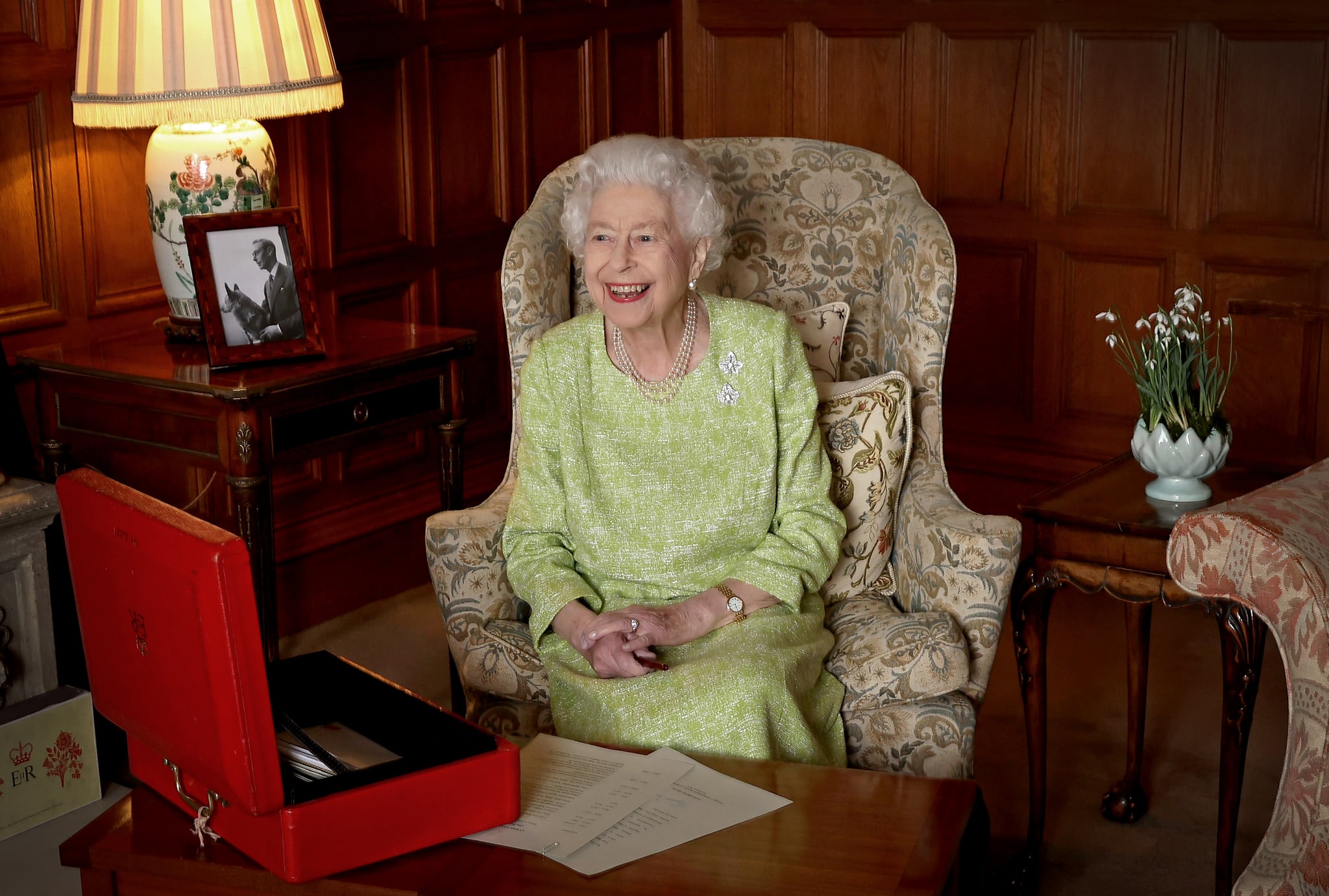 Queen Elizabeth at Sandringham House in February 2022.