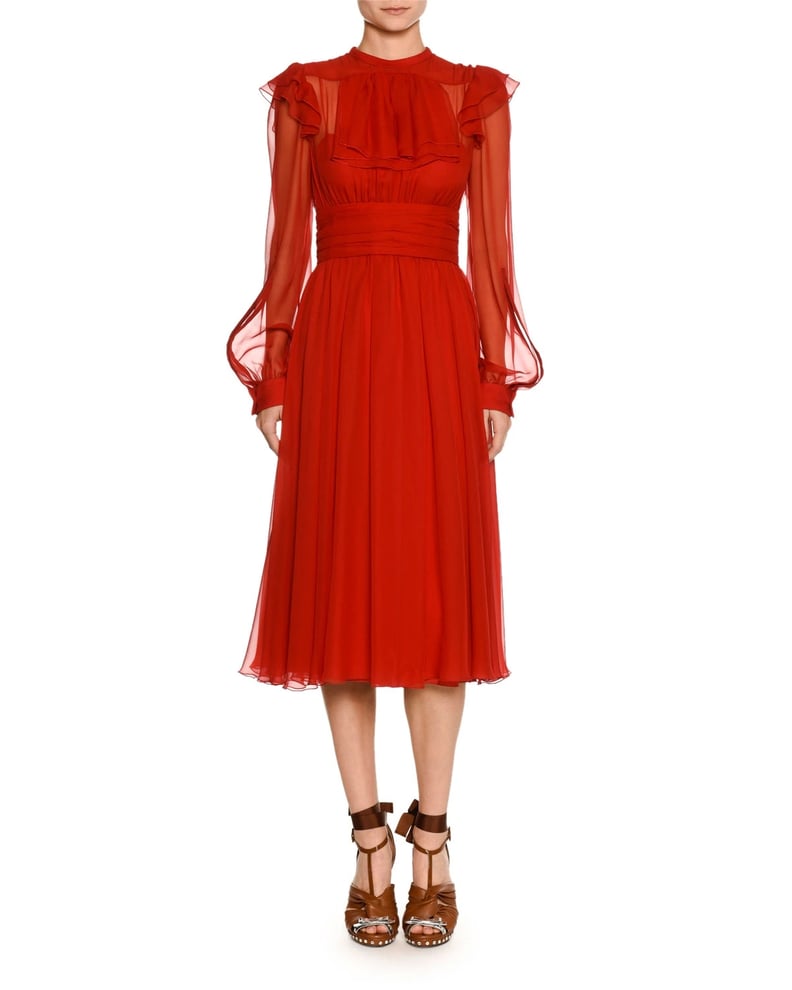 Margot Robbie's Red Dress at a Wedding | POPSUGAR Fashion