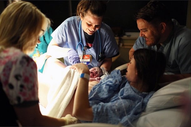 "I can't do it. I can't!" she said. "YOU CAN!" they said. "PUSH!" they said. With the final push 2 people came running in to see if help was needed, but it was too late. SHE DID IT in 39 minutes from the time the water was broken until the baby was born.