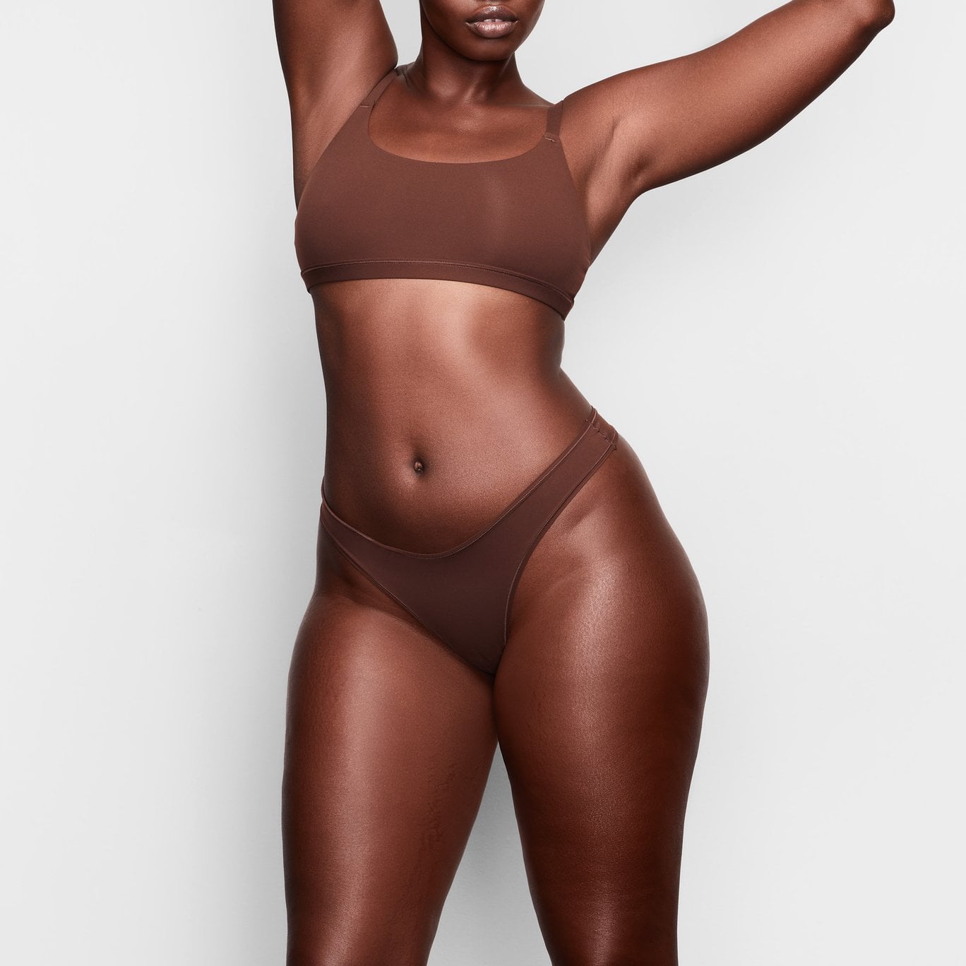 NWT SKIMS Kim Kardashian Fits Everybody Thong Color Cocoa Size XS  (PN-MIC-0439)
