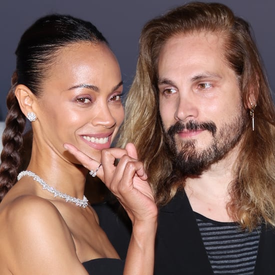 Zoe Saldaña and Marco Perego Kiss at Taormina Film Festival