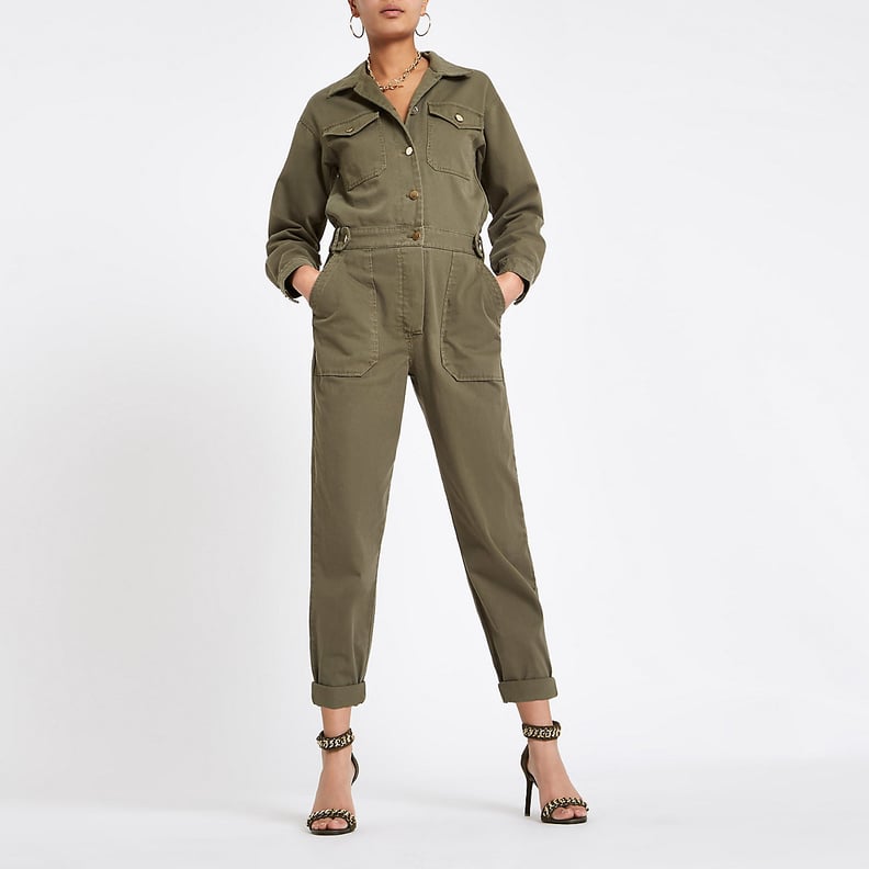 River Island Khaki Utility Boiler Jumpsuit