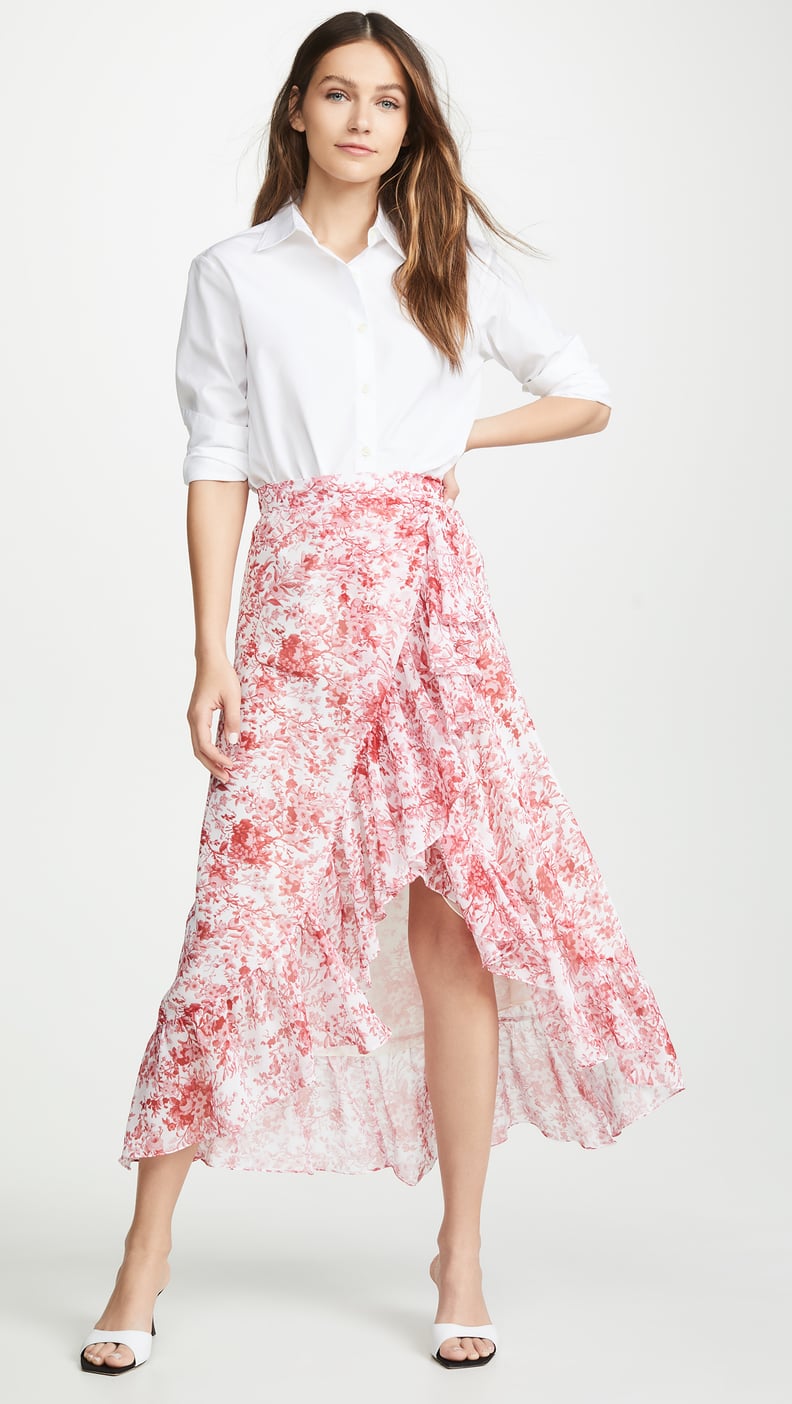 Costarellos Printed Asymmetrical Skirt
