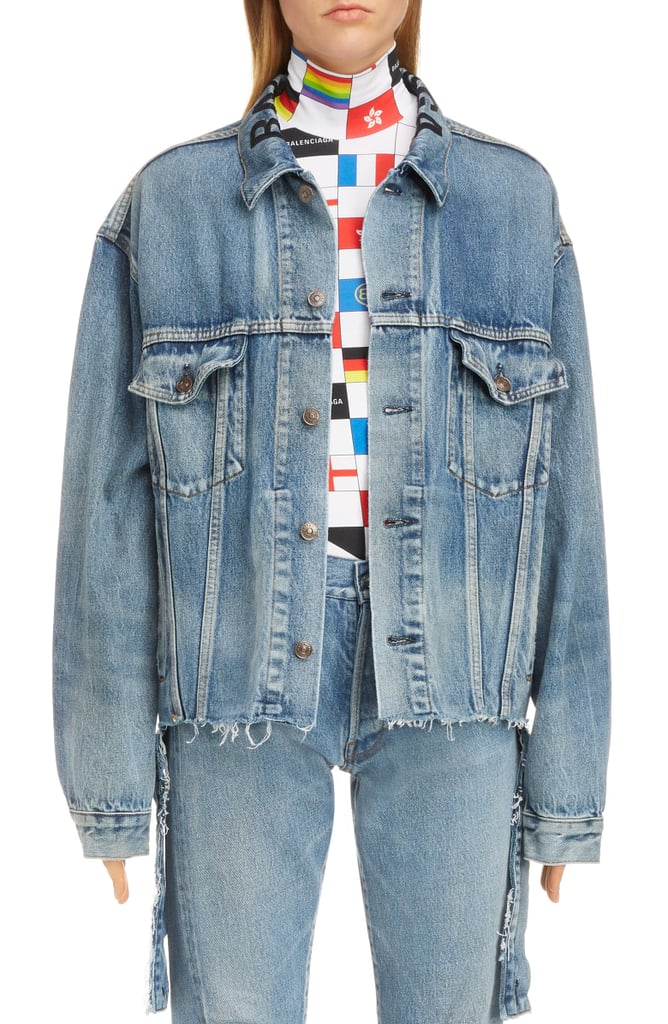 Balenciaga Cut Waistband Denim Jacket