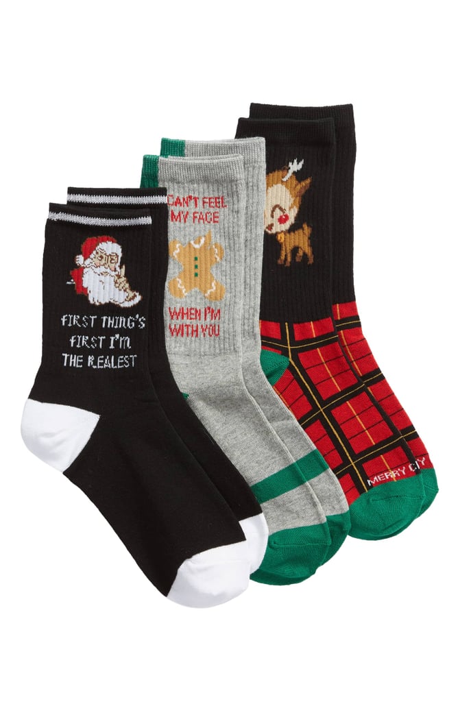 Sockart Holiday Realest 3-Pack Crew Socks