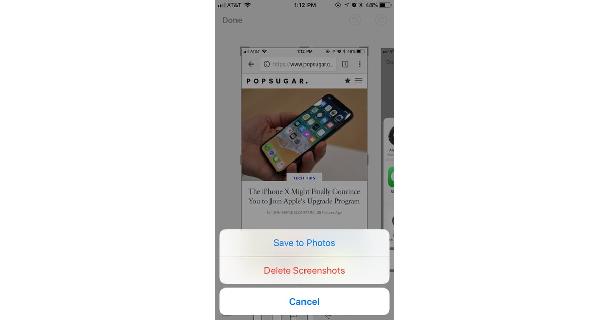 Delete screenshots before they make it onto your photo album. How Do