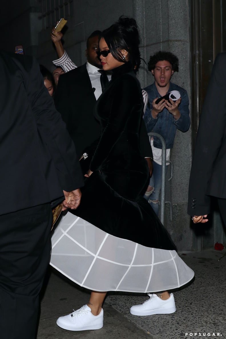 Rihanna Wearing a Givenchy Dress With Nikes in NYC