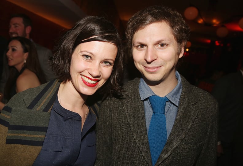 NEW YORK, NY - MARCH 26:  (EXCLUSIVE COVERAGE) Michael Cera (R) and wife Nadine pose at the opening night after party for the play