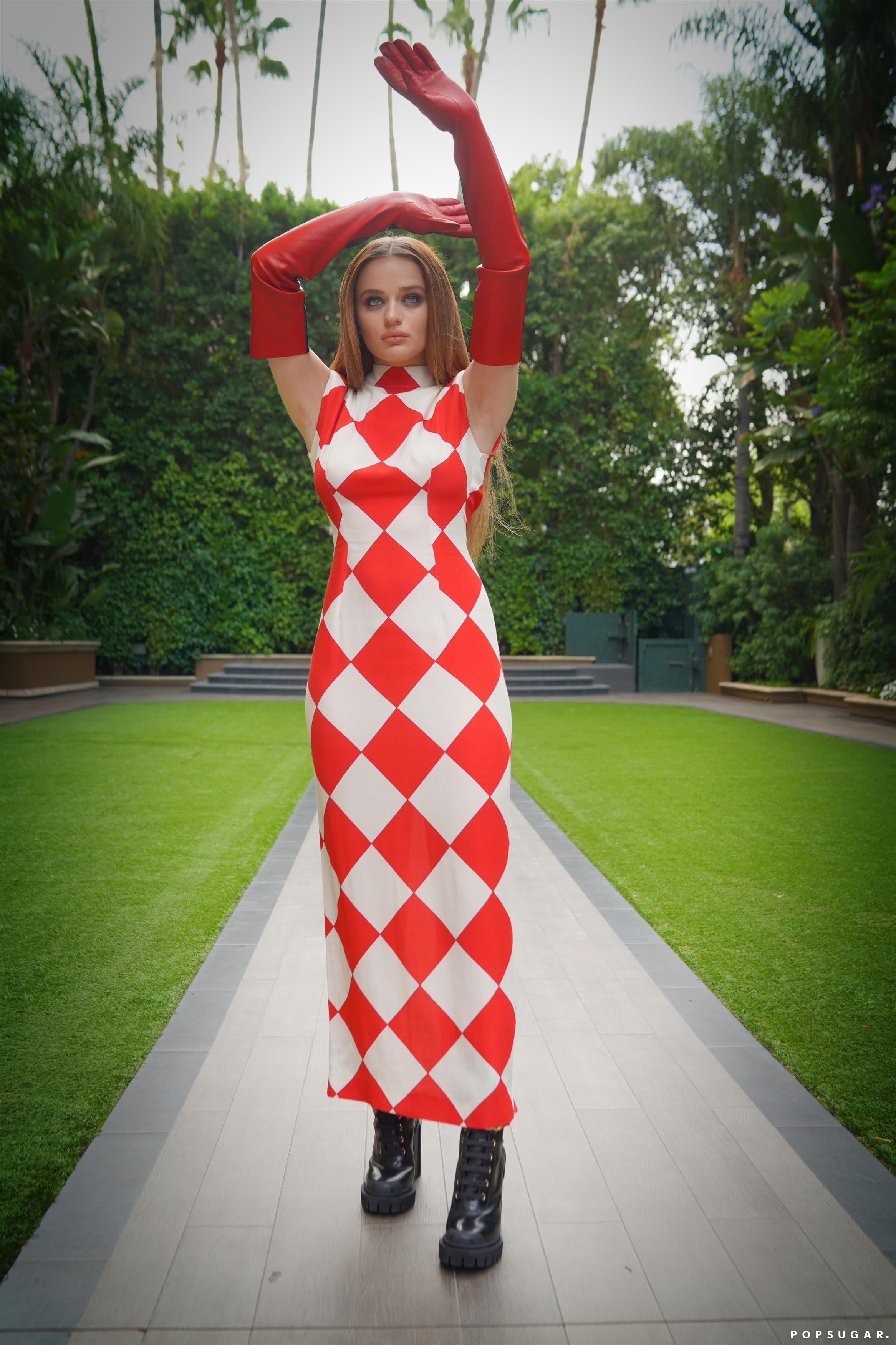 Red and white checkered dress costume on sale