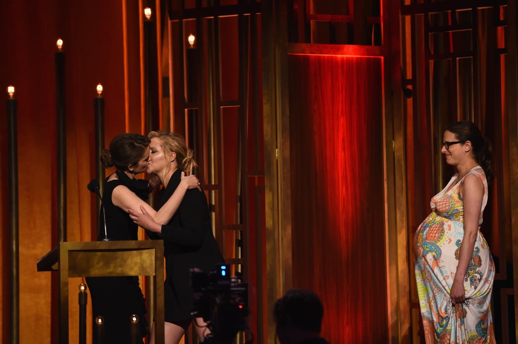Tina Fey and Amy Schumer Kissing at Peabody Awards