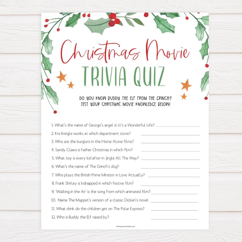 Christmas Movie Trivia Quiz