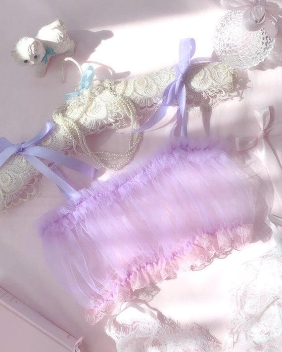 Sheer Lilac Tulle Tube Top