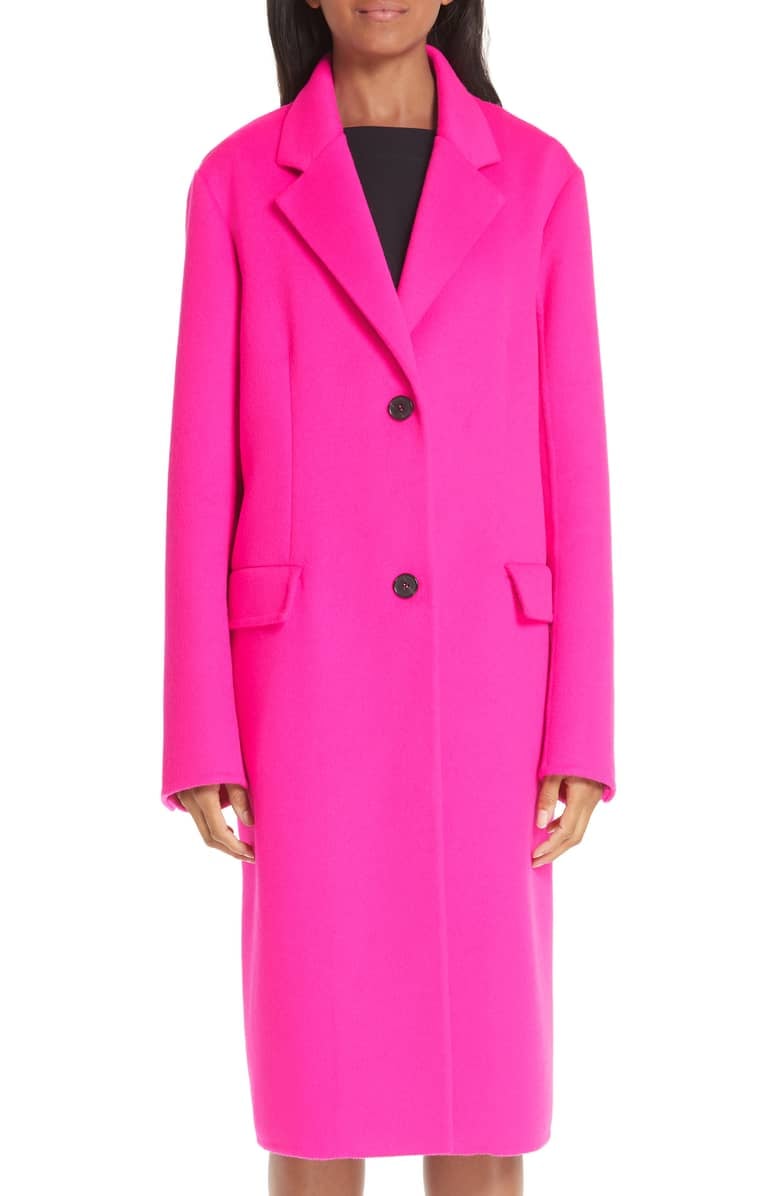 Calvin Klein 205W39NYC Wool, Angora u0026 Cashmere Coat | You Truly Can't Miss  J Lo's Hot Pink Coat — Just Like You Can't Miss Her PDA With ARod |  POPSUGAR Fashion Photo