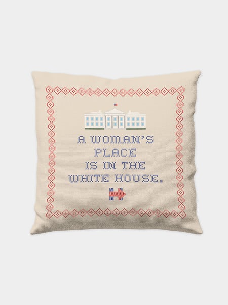 Embroidered Canvas Throw Pillow ($55)