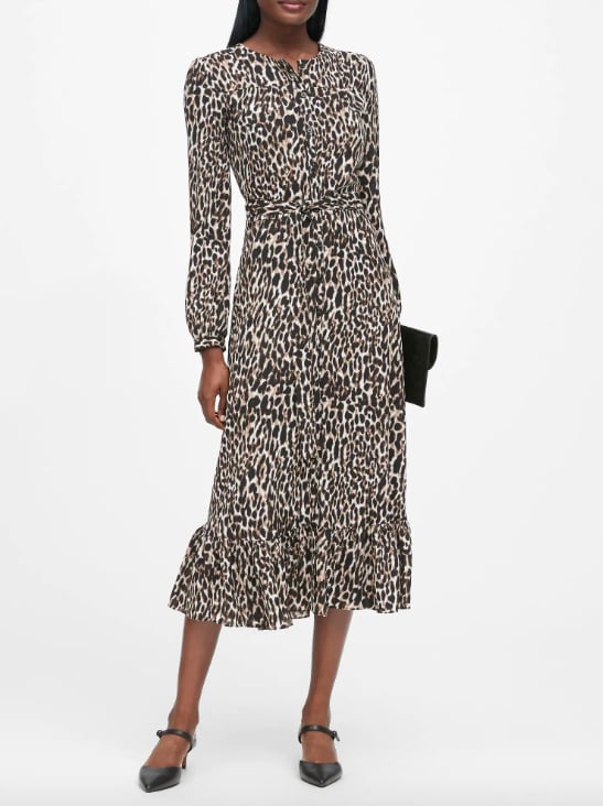 Petite Print Midi Shirt Dress