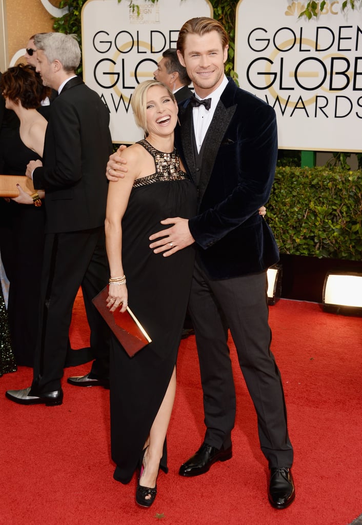 Chris Hemsworth showed off his wife Elsa Pataky's baby bump on the red carpet.