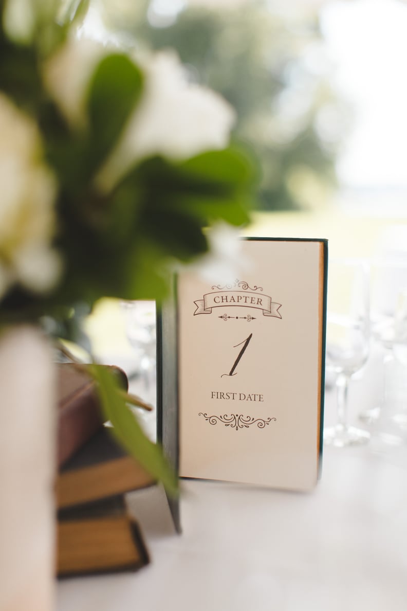 Showcase a literary centerpiece at each table.