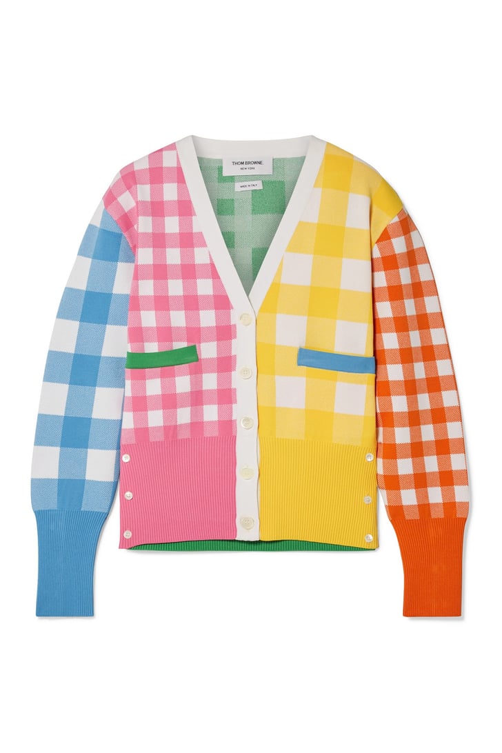Thom Browne Paneled Gingham Knitted Cardigan | Best Clothes For Summer ...