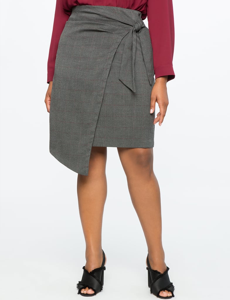 Eloquii Plaid Wrap Front Skirt ($75)