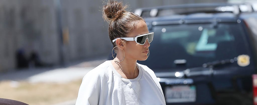 J Lo's Ultracropped White T-Shirt in Tattoo Selfie