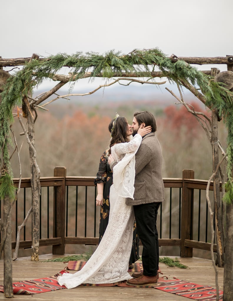 boho winter wedding guest