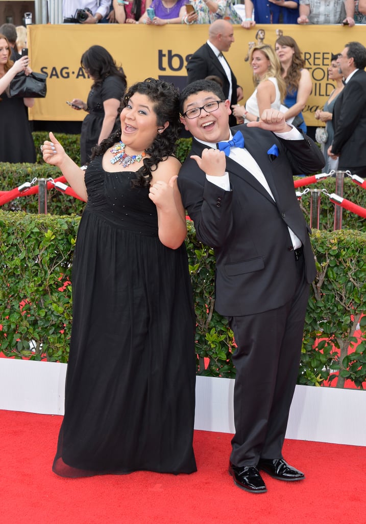 Modern Family's Rico Rodriguez and his sister, Raini, got animated on the red carpet at the SAG Awards.