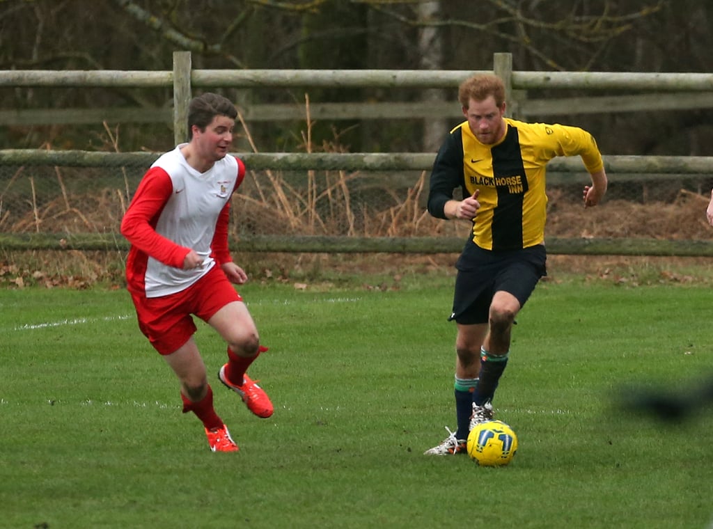 Prince William and Prince Harry Play Soccer December 2015