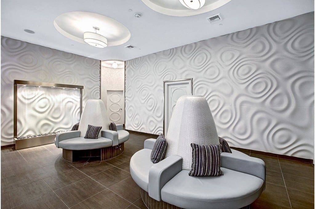 The lounge areas are sleek and modern.