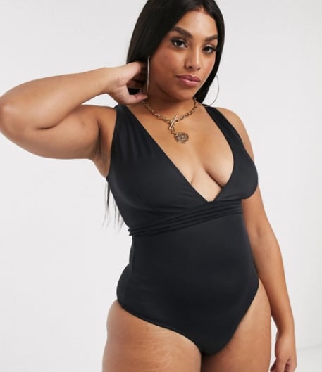 ASOS Design Recycled Curve Glam Belted Swimsuit
