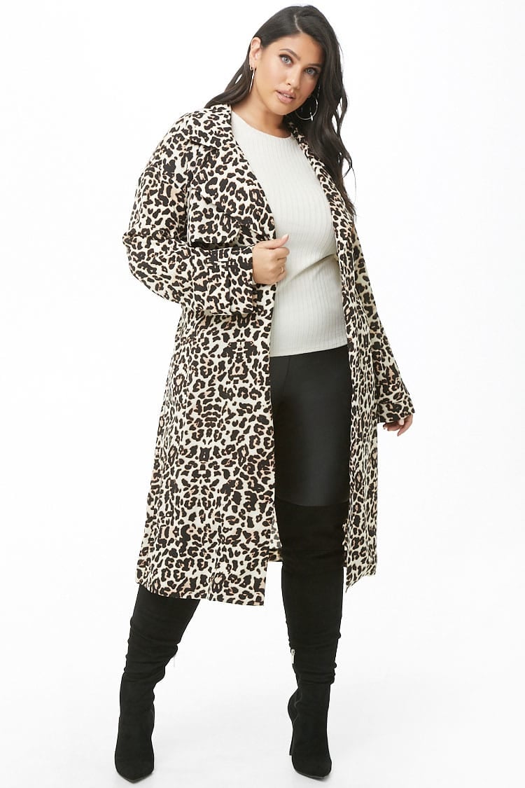 Forever 21 Plus Size Leopard Print Coat