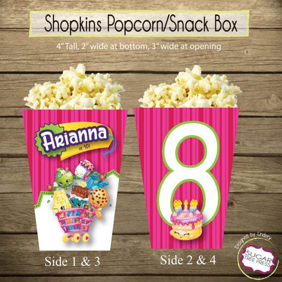 Shopkins popcorn and candy boxes