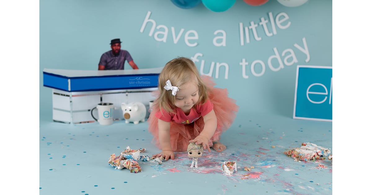 Ellen DeGeneres Cake Smash Photo Shoot POPSUGAR Family Photo 15