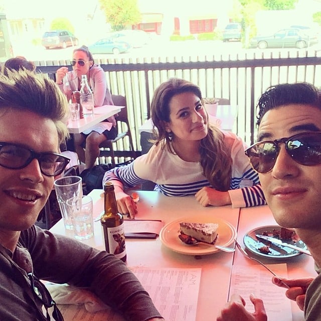 Lea Michele had a hangout session with costars Darren Criss and Chord Overstreet.
Source: Instagram user msleamichele
