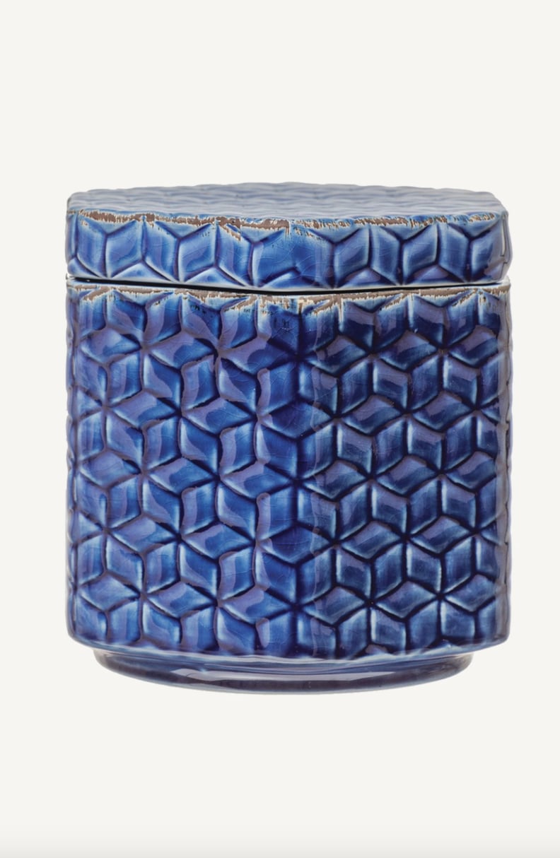 A Textured Jar: Effortless Composition Blue Stoneware Jar