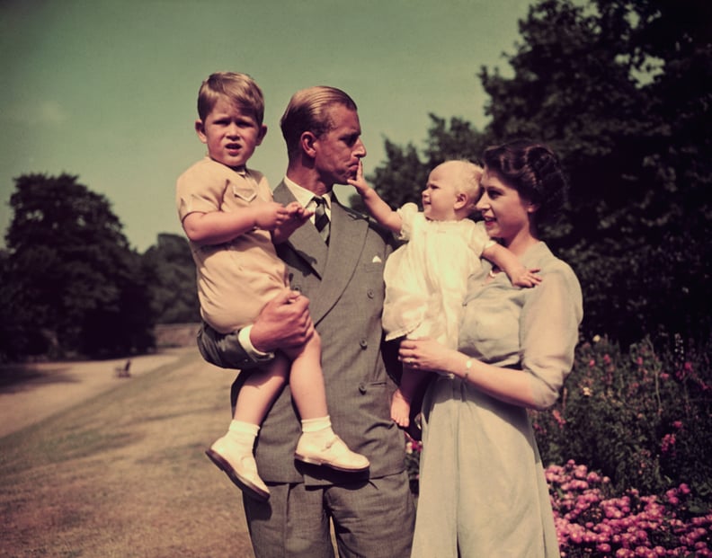 Prince Philip and Queen Elizabeth II With Prince Charles and Princess Anne in 1951
