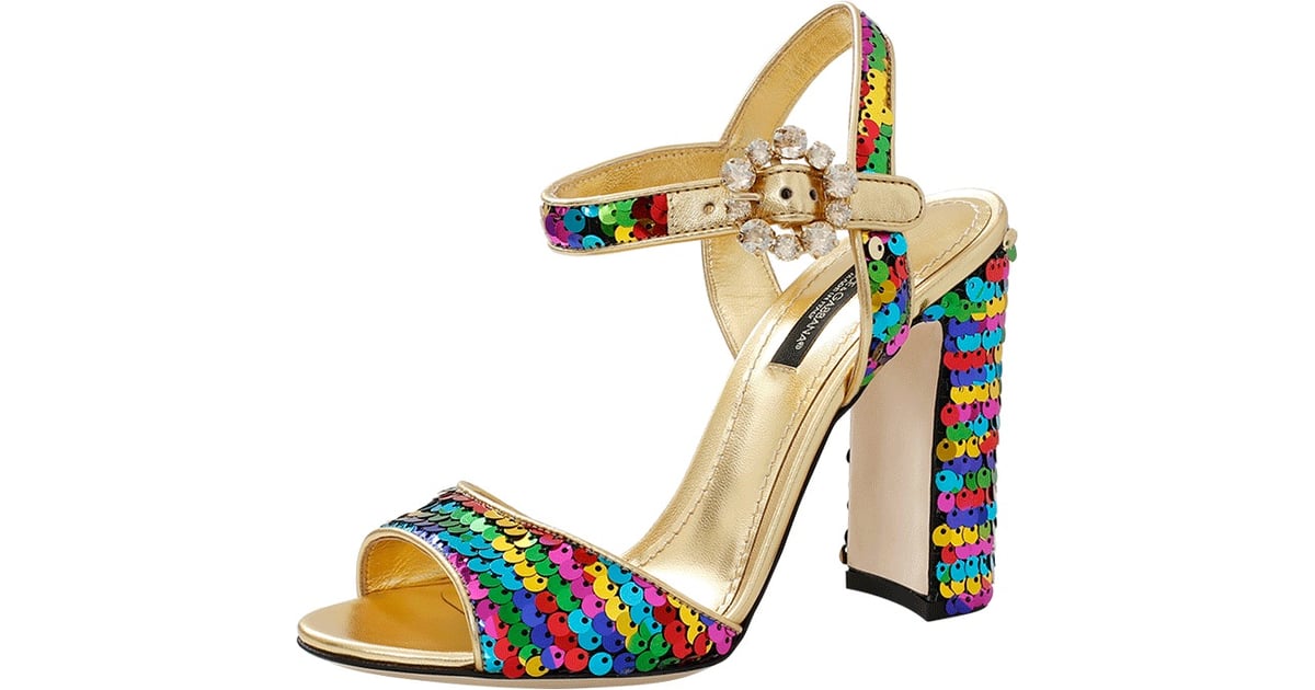 Dolce & Gabbana Sequin Sandal | Even Unicorns Will Be Jealous of These 7  Rainbow Heels | POPSUGAR Fashion Photo 2