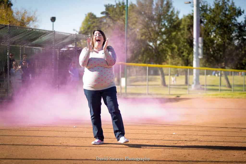 Baseball Gender-Reveal Baby Announcement